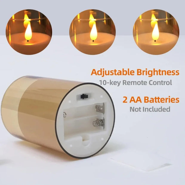 Flameless LED Electronic Candle with Remote Control Plastica Case Candles Lamp For Wedding Party Christmas Home Decor