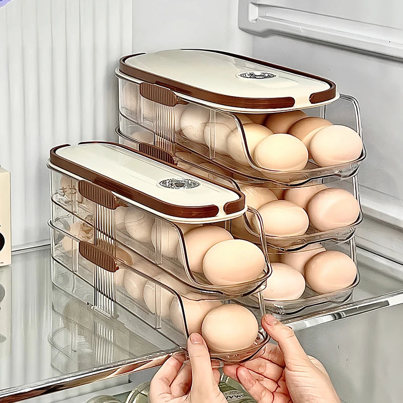 Storage Box Kitchen Refrigerator Multi-layer Transparent Egg Holder