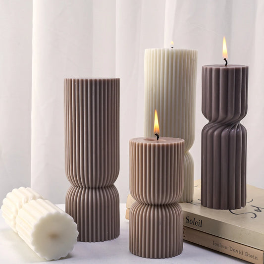 Nordic Style Cylindrical Candle Silicone Mold Aromath Candles Soap Making DIY Plaster Resin Craft Casting Molds Home Table Decor