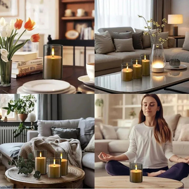 Flameless LED Electronic Candle with Remote Control Plastica Case Candles Lamp For Wedding Party Christmas Home Decor
