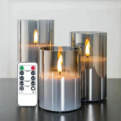 Flameless LED Electronic Candle with Remote Control Plastica Case Candles Lamp For Wedding Party Christmas Home Decor