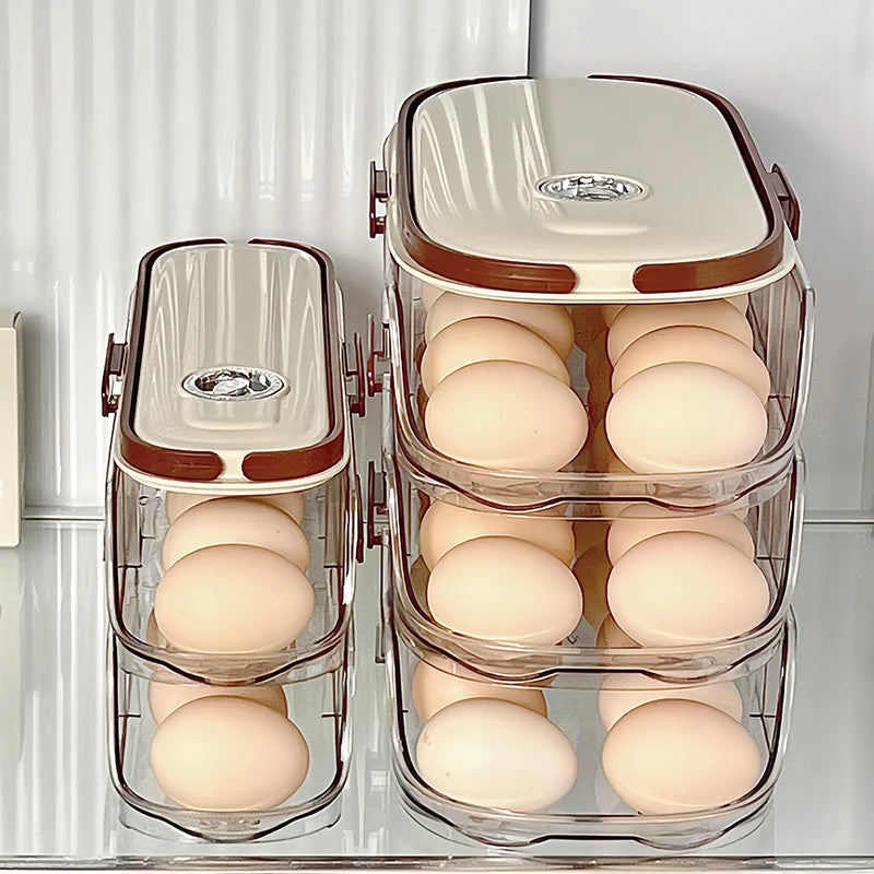 Storage Box Kitchen Refrigerator Multi-layer Transparent Egg Holder