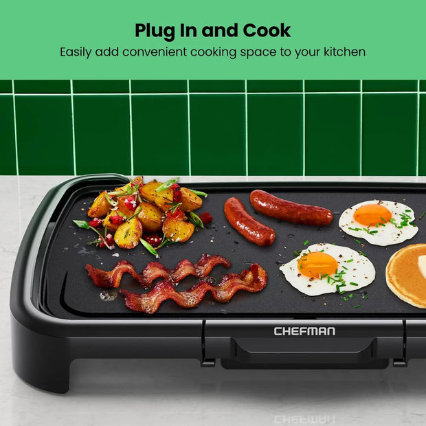 XL Electric Griddle with Removable Temperature Control, Immersible Flat Top Grill, Burger, Eggs, Pancake Griddle